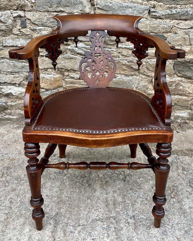 Unusual Victorian Mahogany Desk Chair