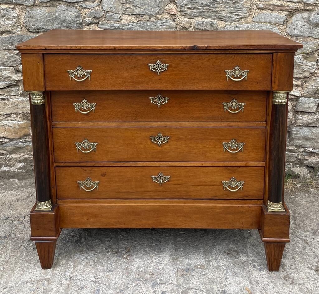 Antique Dutch Biedermeier Style Oak Chest of Drawers