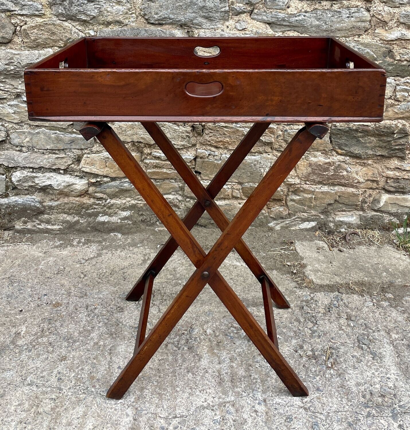 Victorian Mahogany Folding Butlers Tray