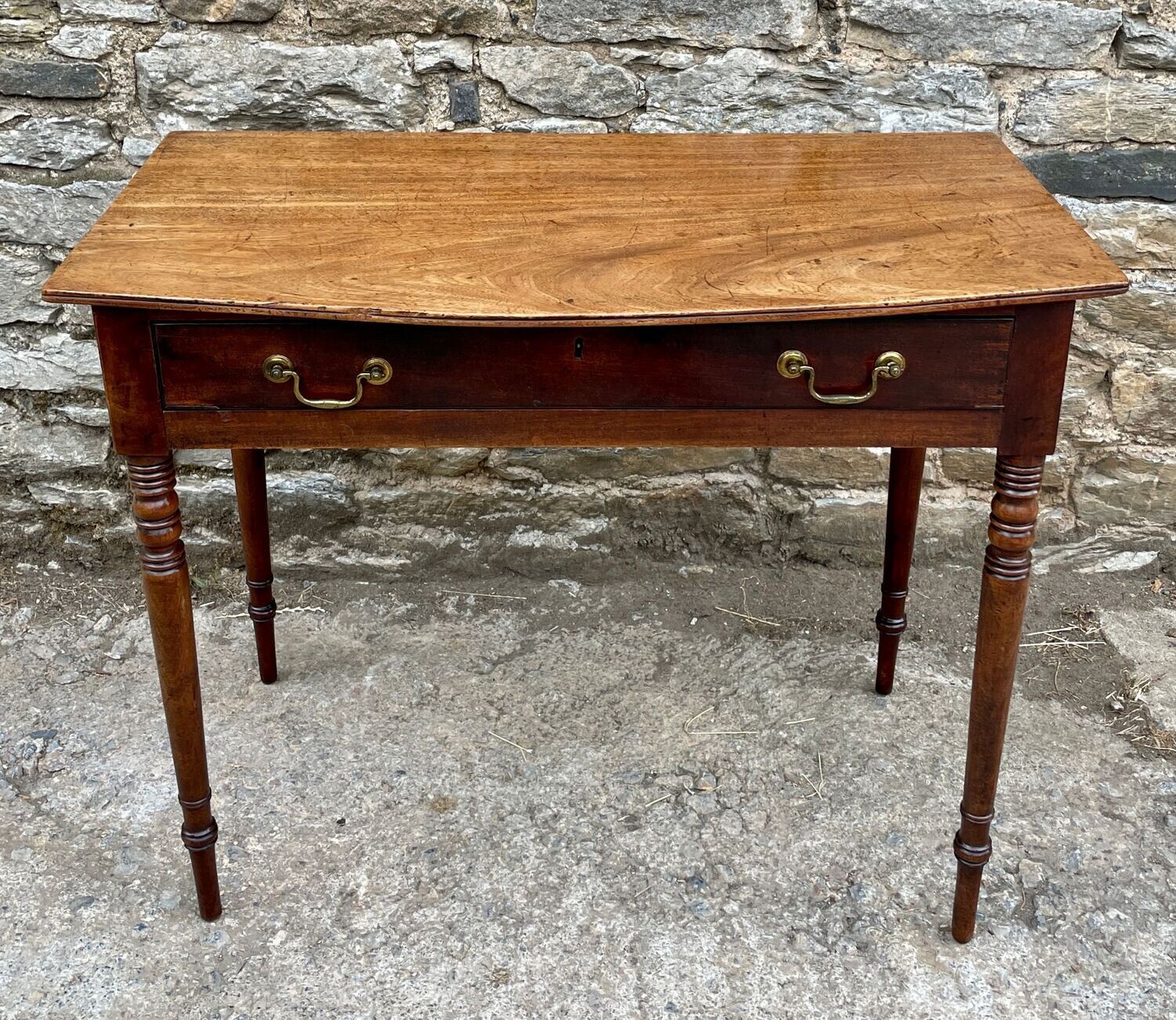 Georgian Mahogany Bow Front Side Table