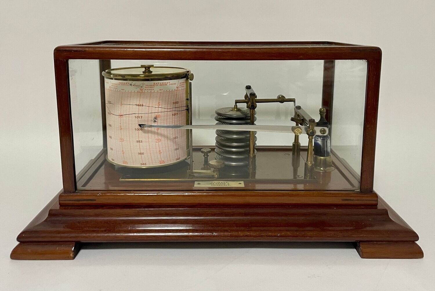 Antique Mahogany Barograph by J.Lizars