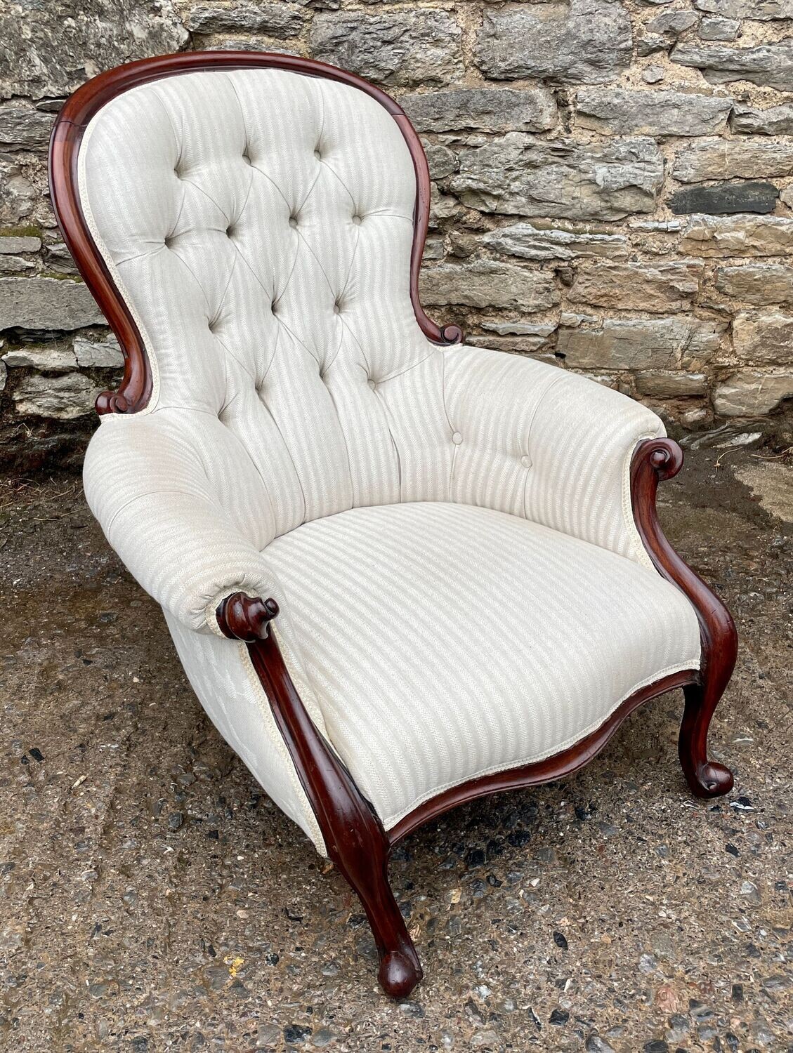 Victorian Mahogany Framed Armchair