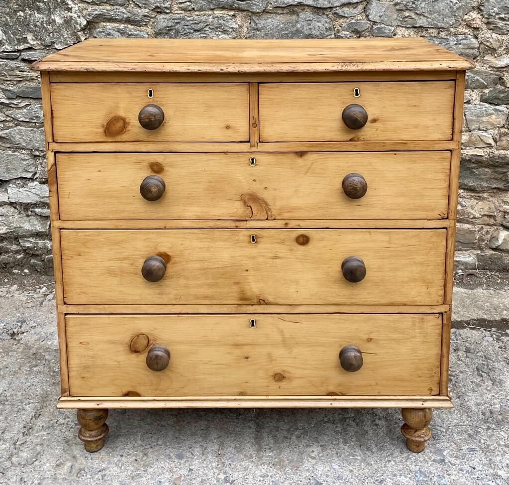 Antique Stripped Pine Chest of Drawers