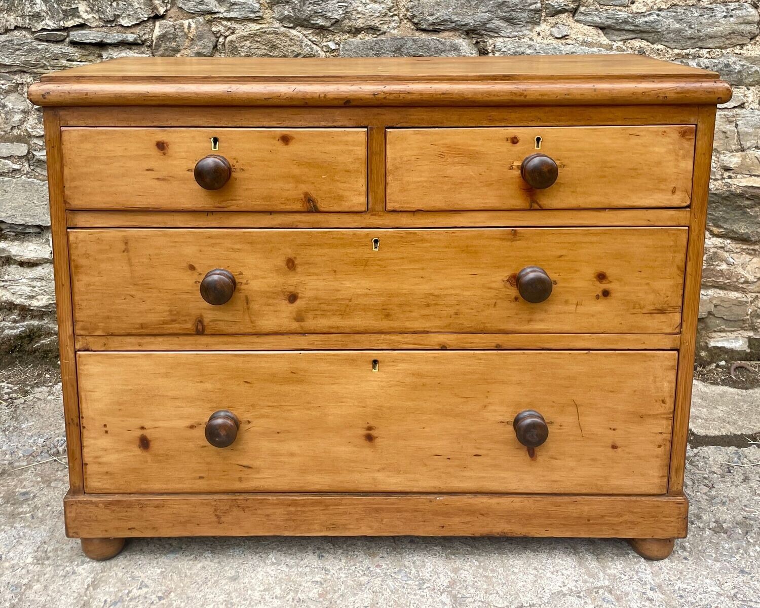 Antique Stripped Pine Chest of Drawers