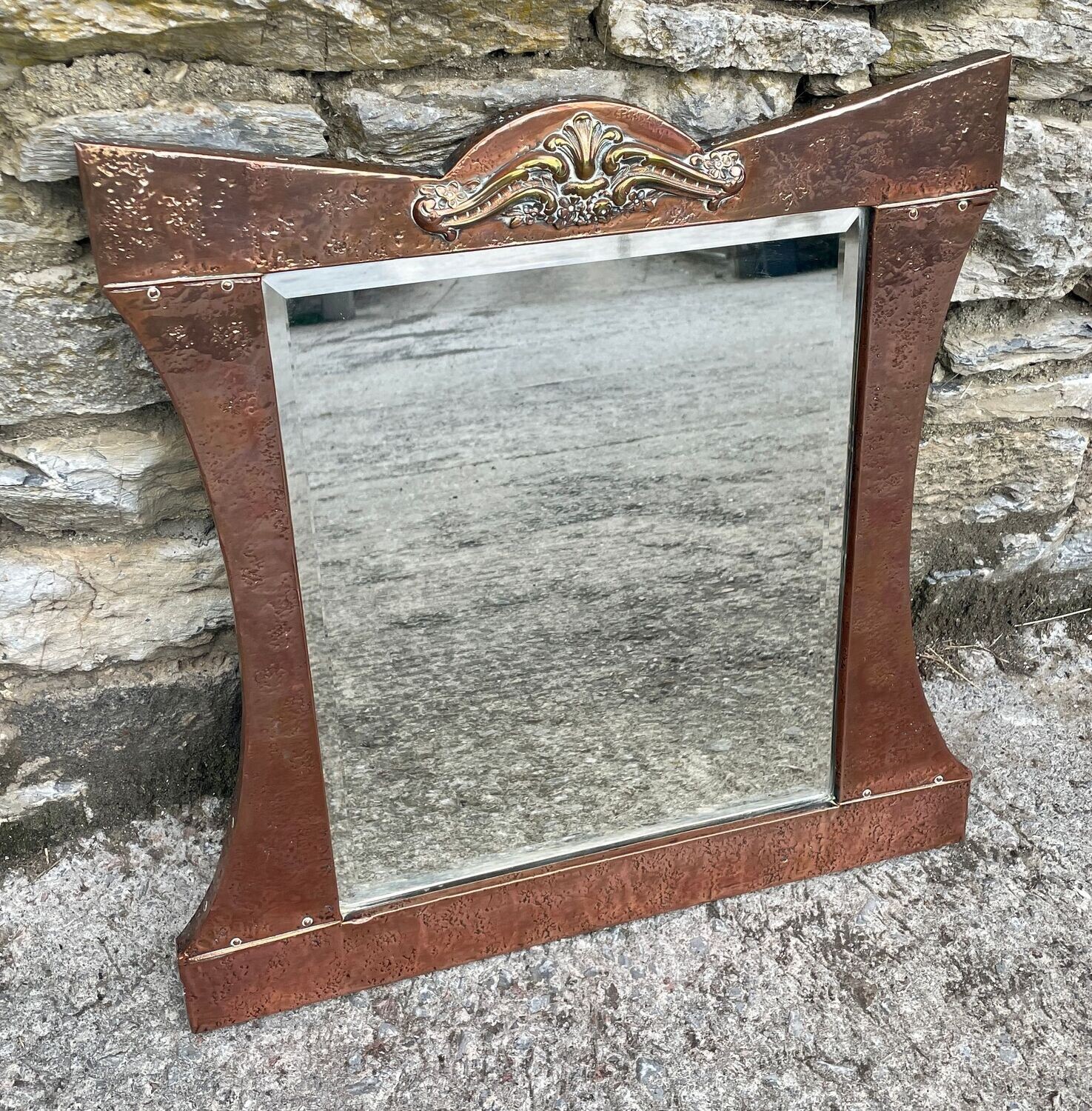 Arts and Crafts Copper Wall Mirror