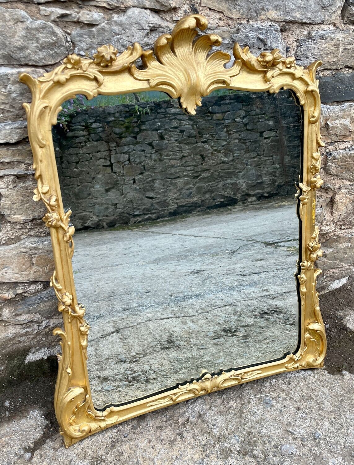 Antique Rococo Style Gilt Wall Mirror