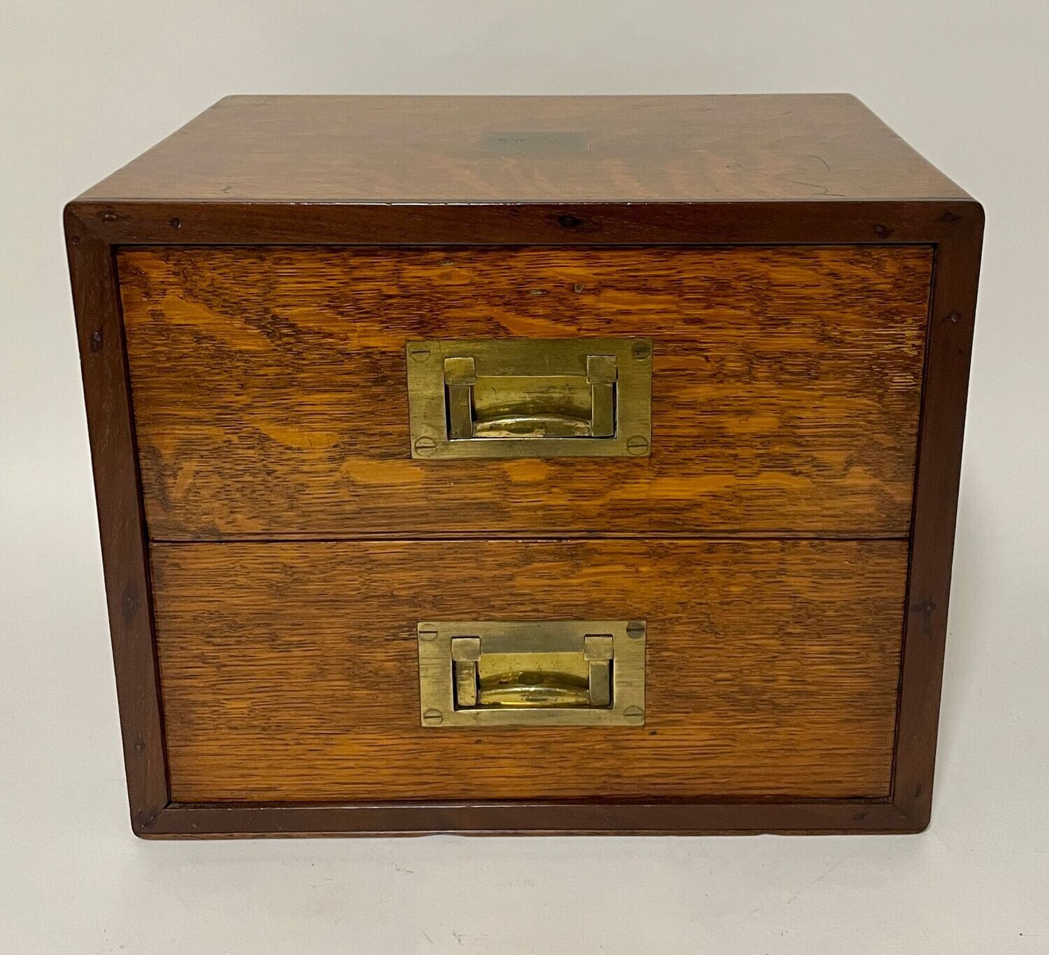 Antique Oak Military Style Filing Drawers