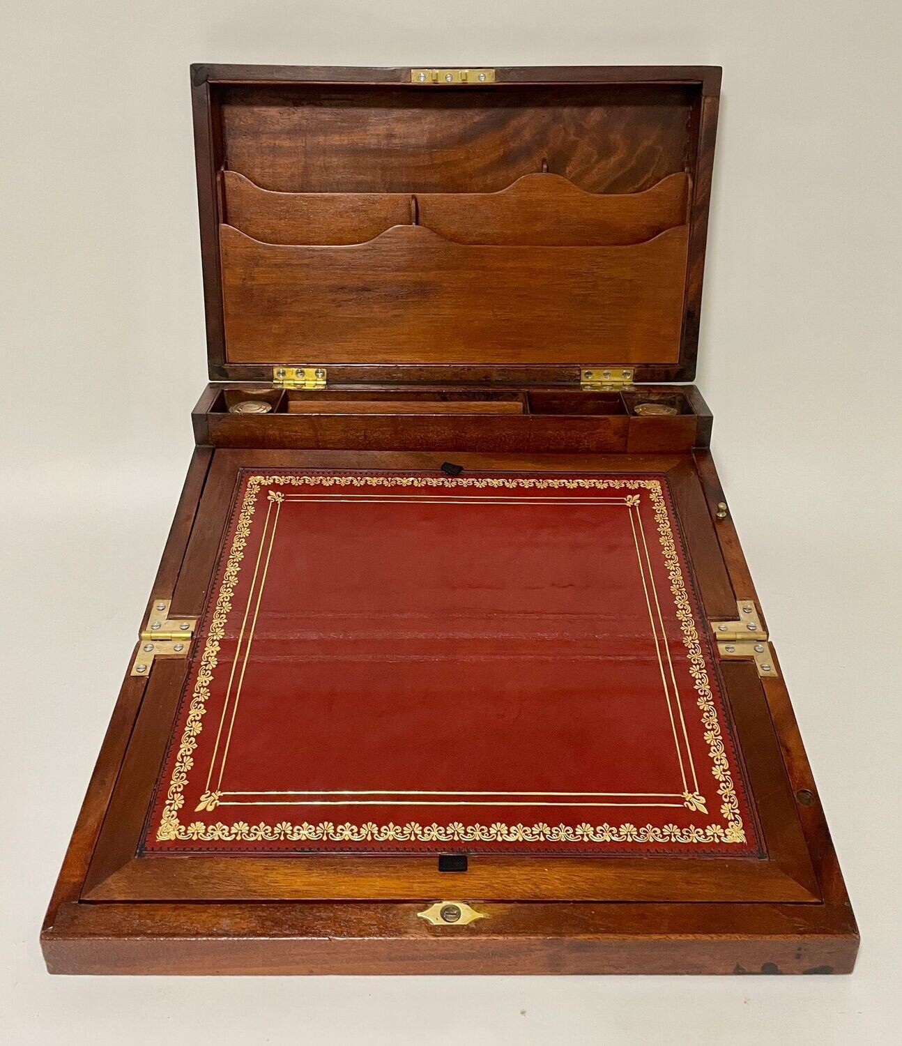 Victorian Military Style Mahogany Writing Slope