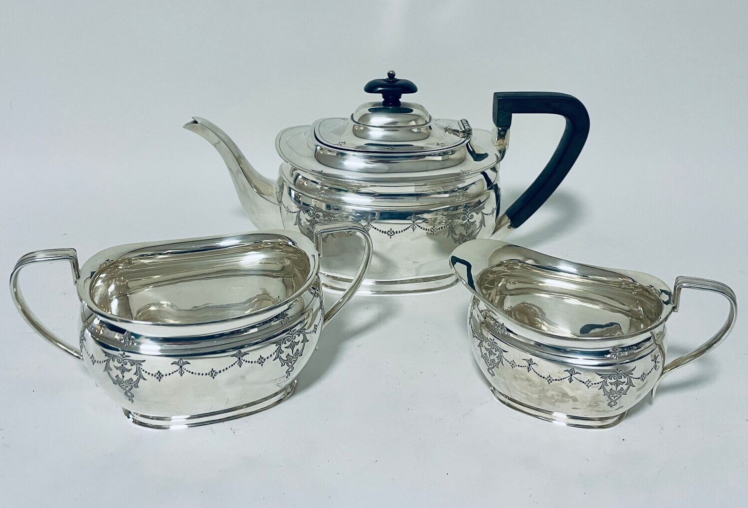 Antique Three Piece Silver Tea Set