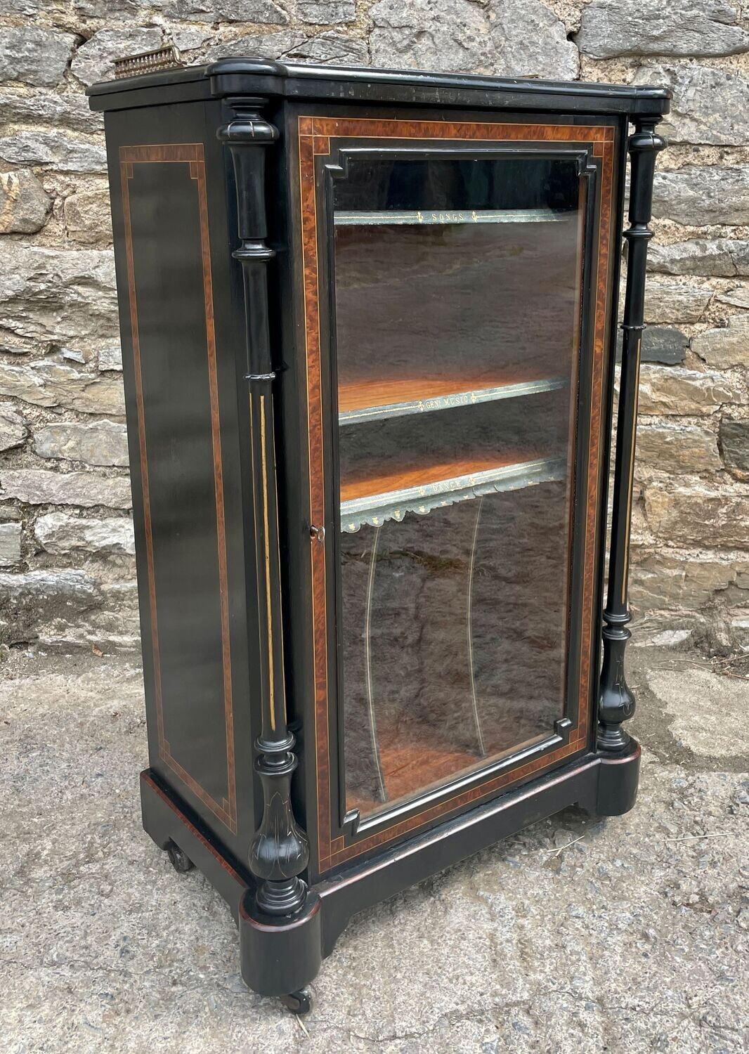 Victorian Aesthetic Style Ebonised Music Cabinet