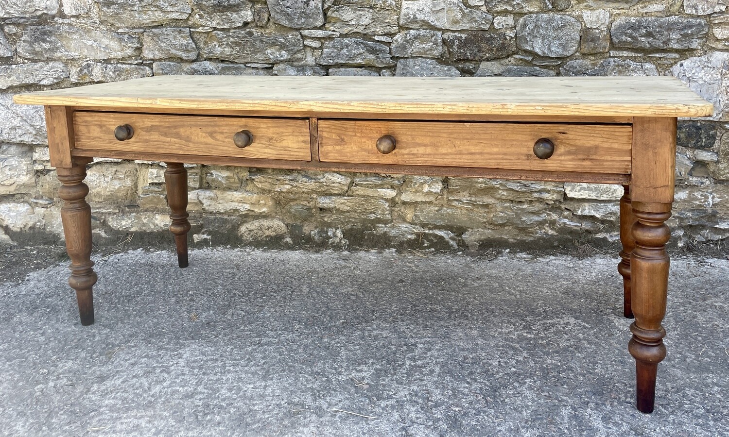 ​Victorian Pine Scrub Top Farmhouse Table