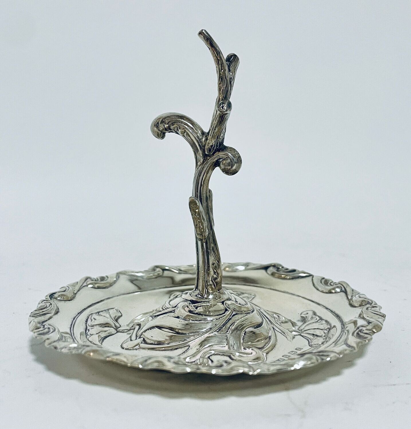 Antique Solid Silver Ring Tree