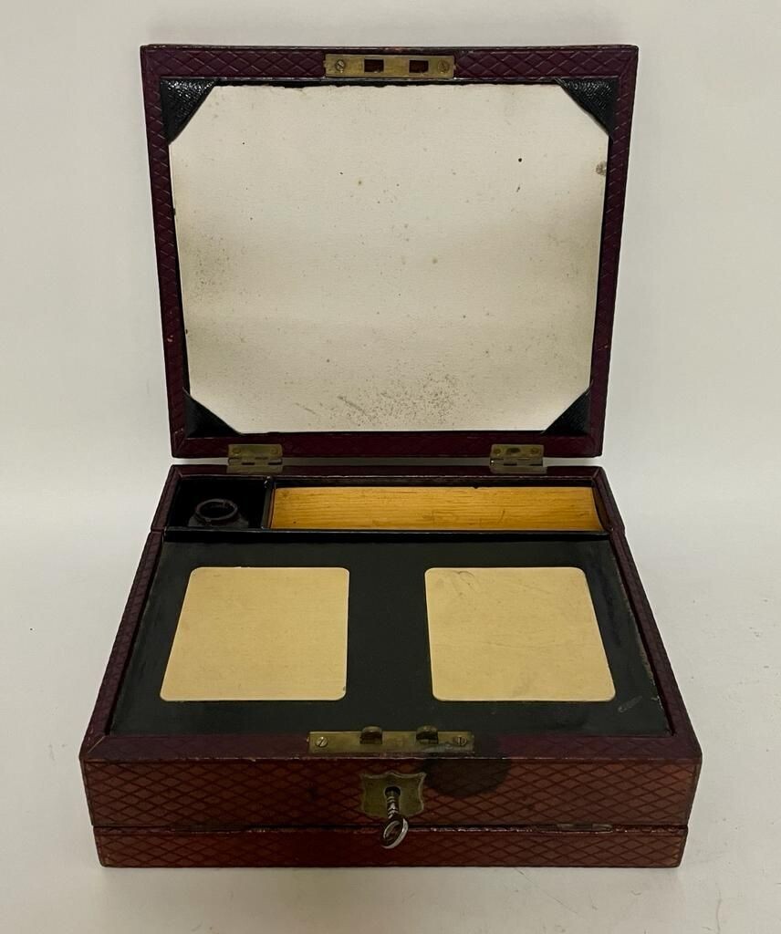 Antique Leather Writing Box