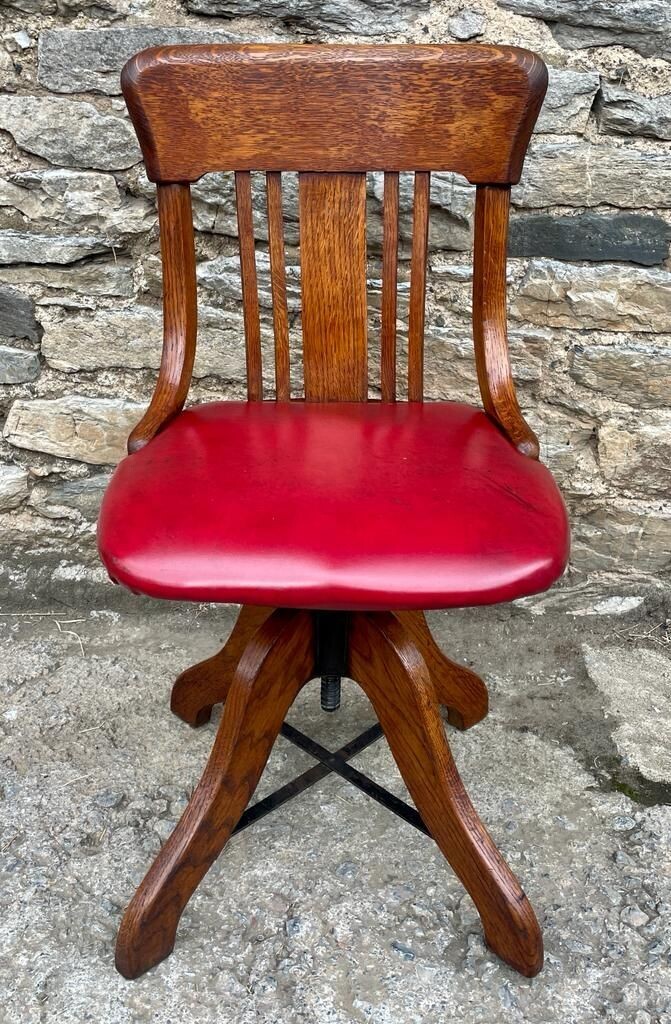 Antique Oak Swivel Desk Chair