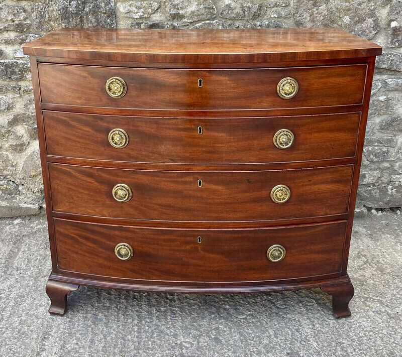 Georgian Mahogany Bow Front Chest of Drawers