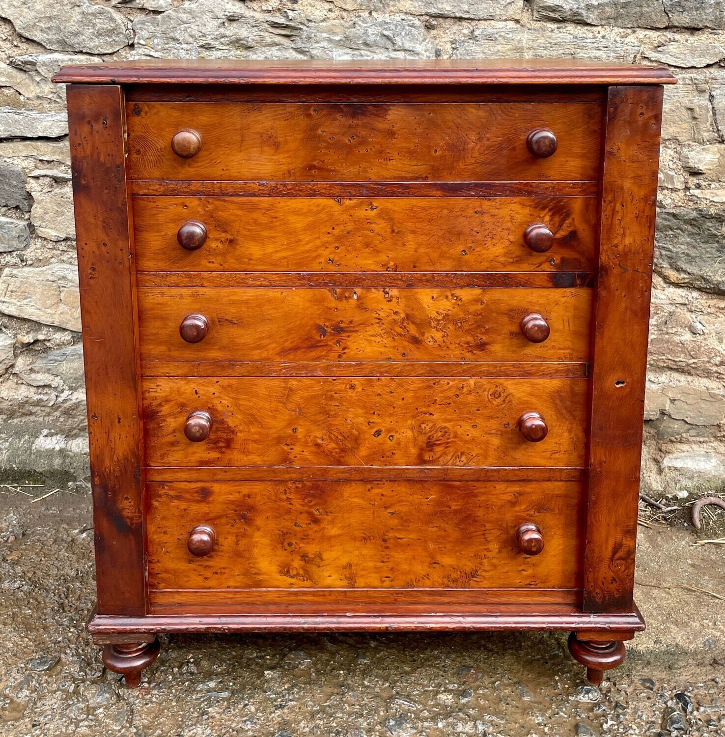 Victorian Yew Wood Wellington Chest