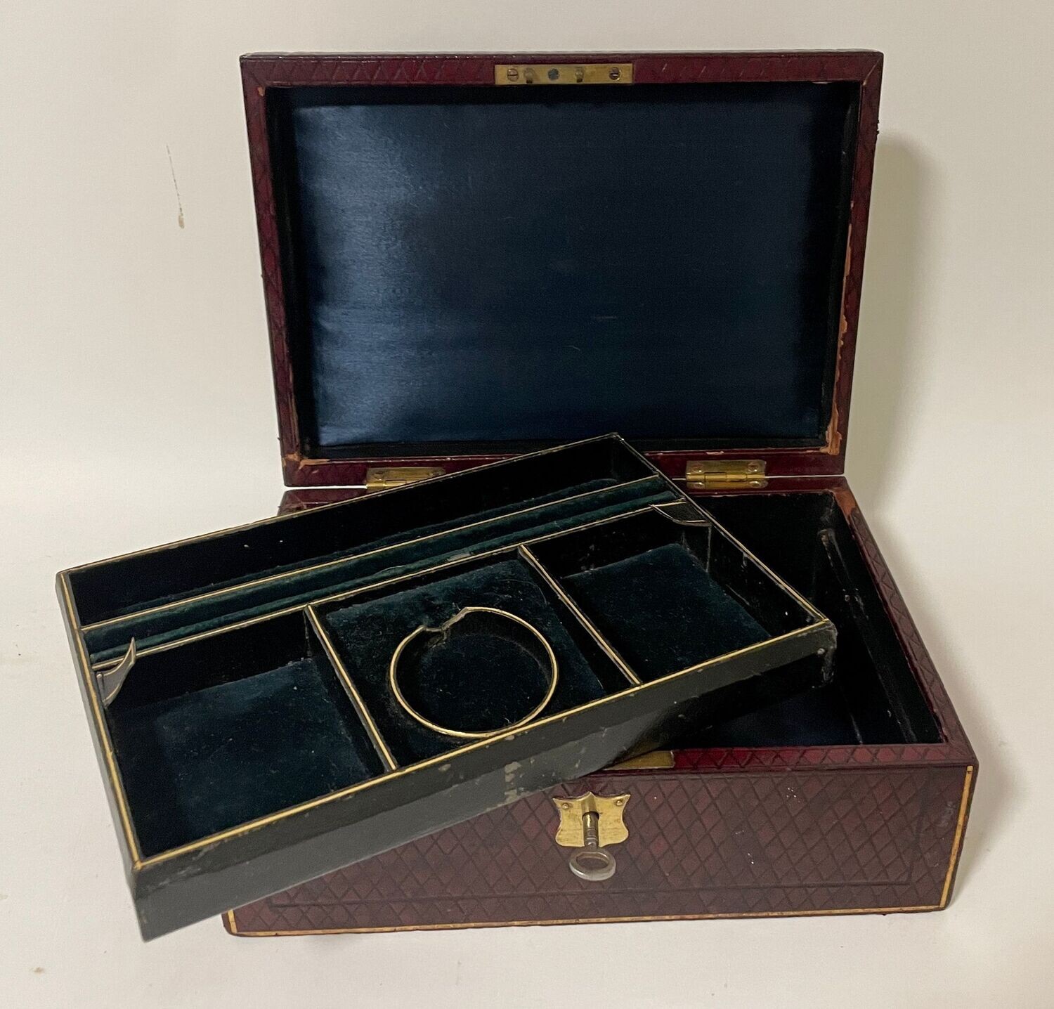 Antique Leather Jewellery Box
