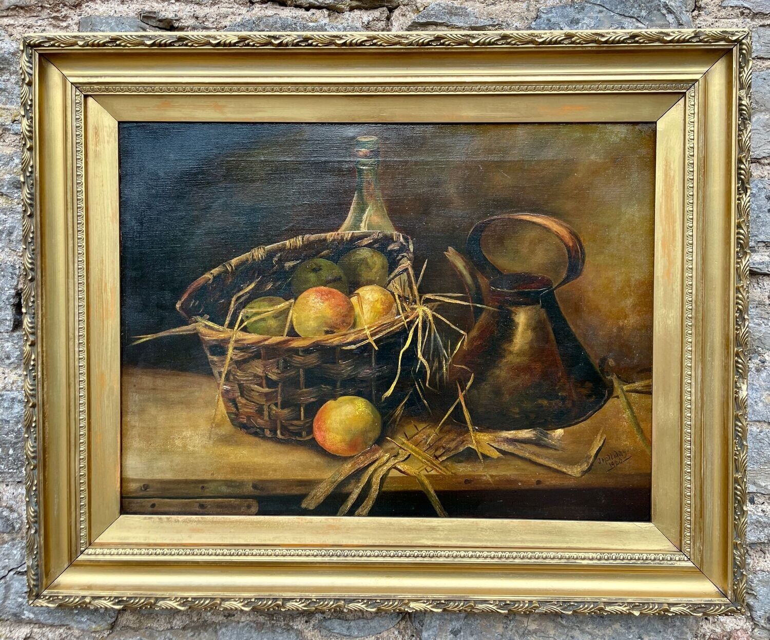 Still Life Oil on Canvas Signed J. Holliday 1920