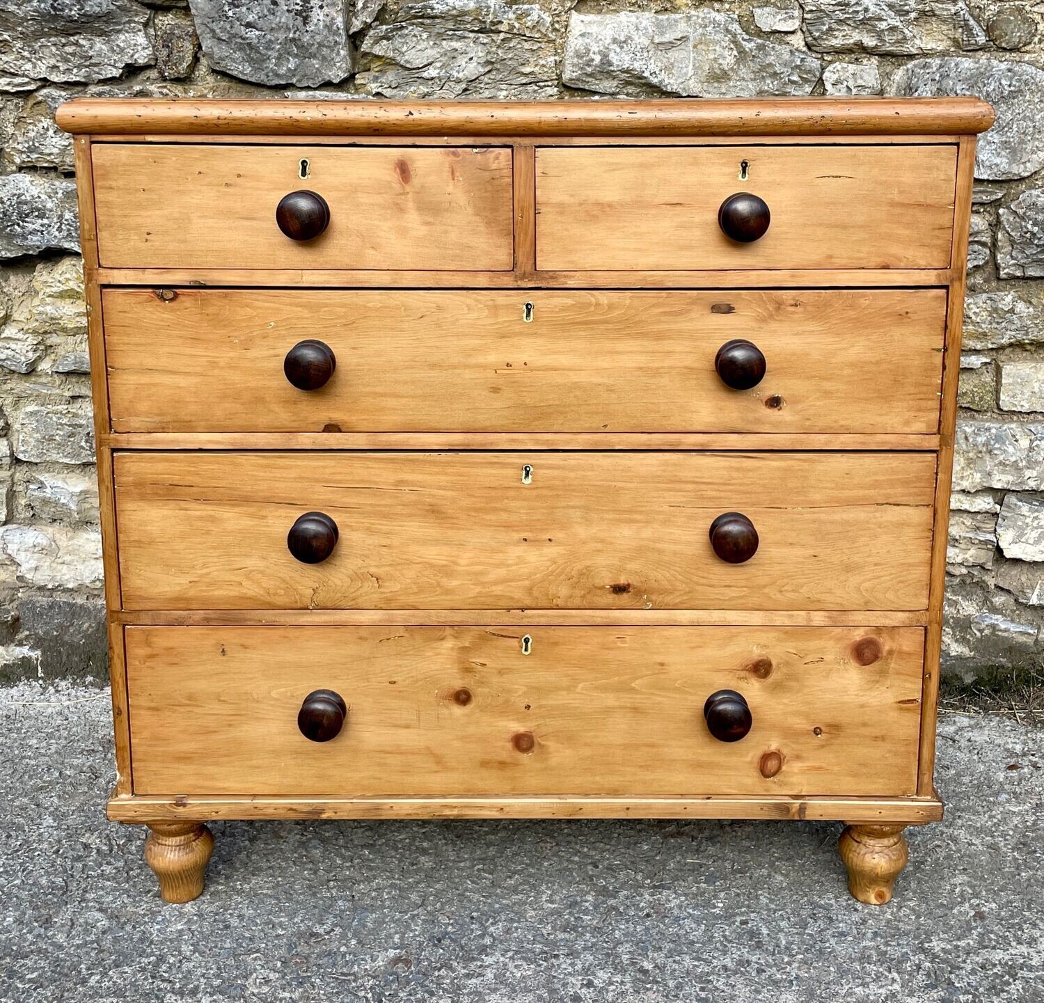 Antique Stripped Pine Chest of Drawers