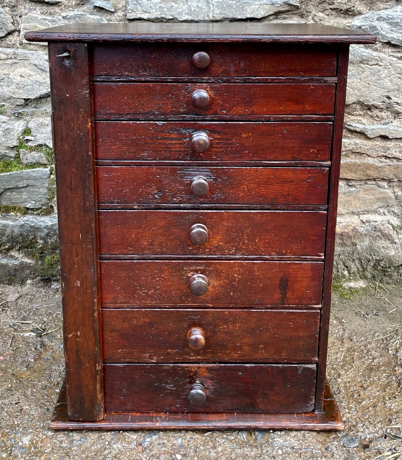 Antique Wellington Style Workshop Drawers