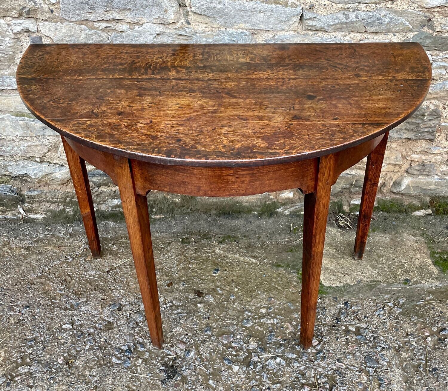 Georgian Oak Demi-Lune Table