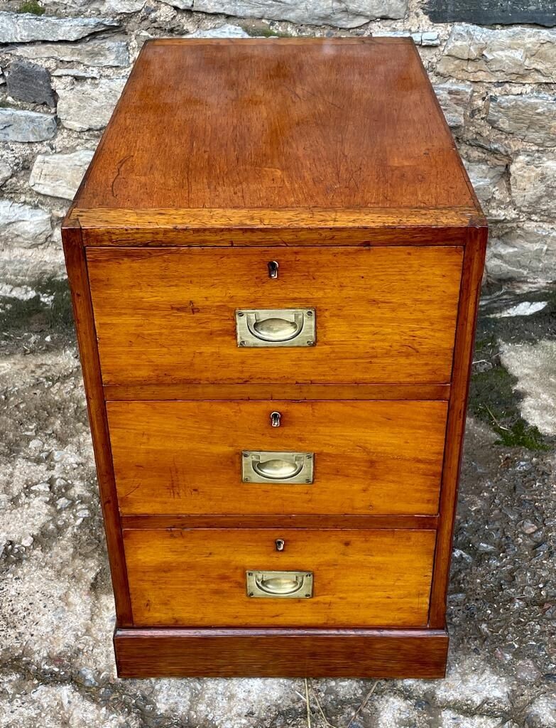 Oak Military Style Filing Drawers