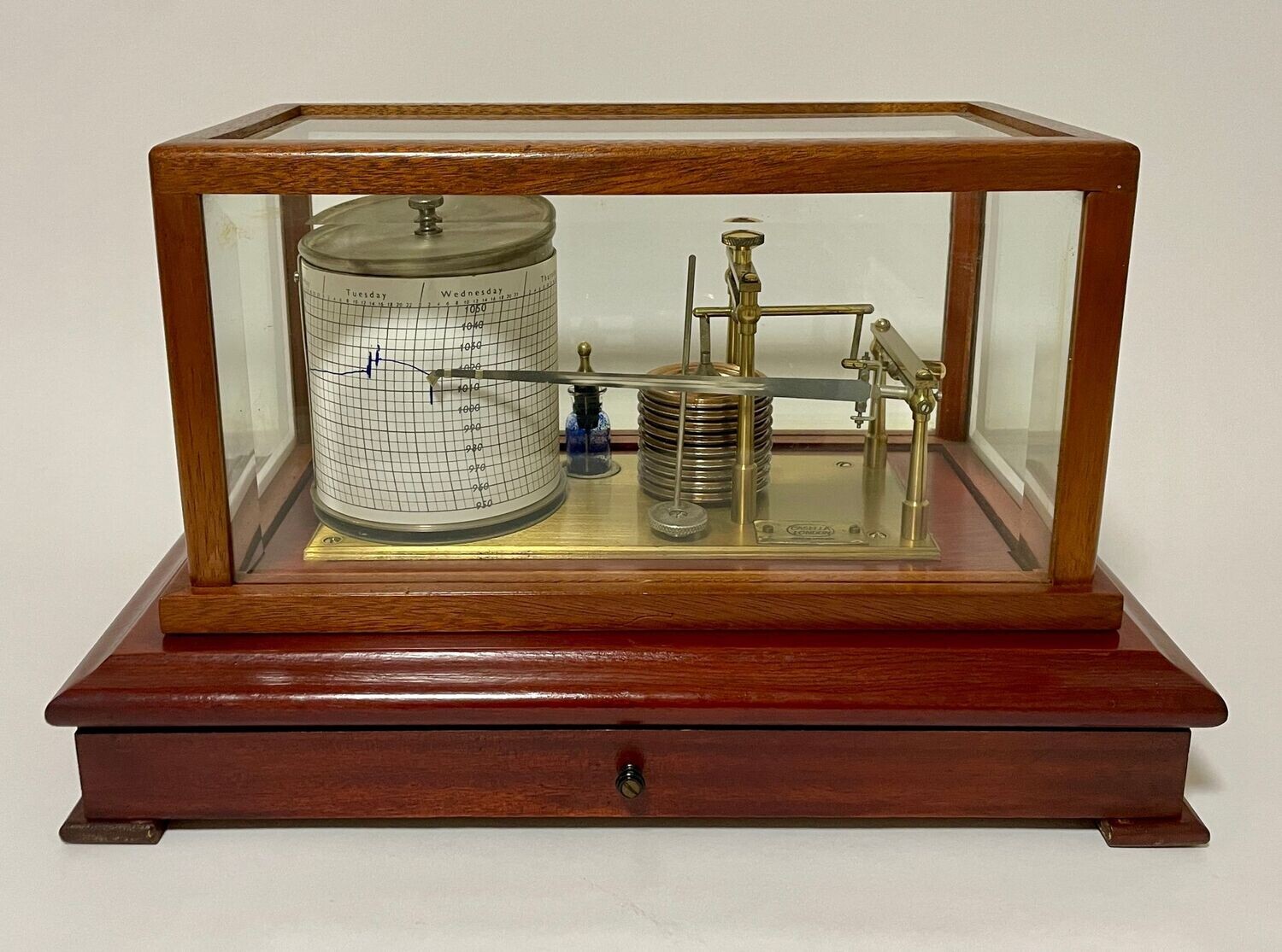 Mahogany Cased Casella Drum Barograph