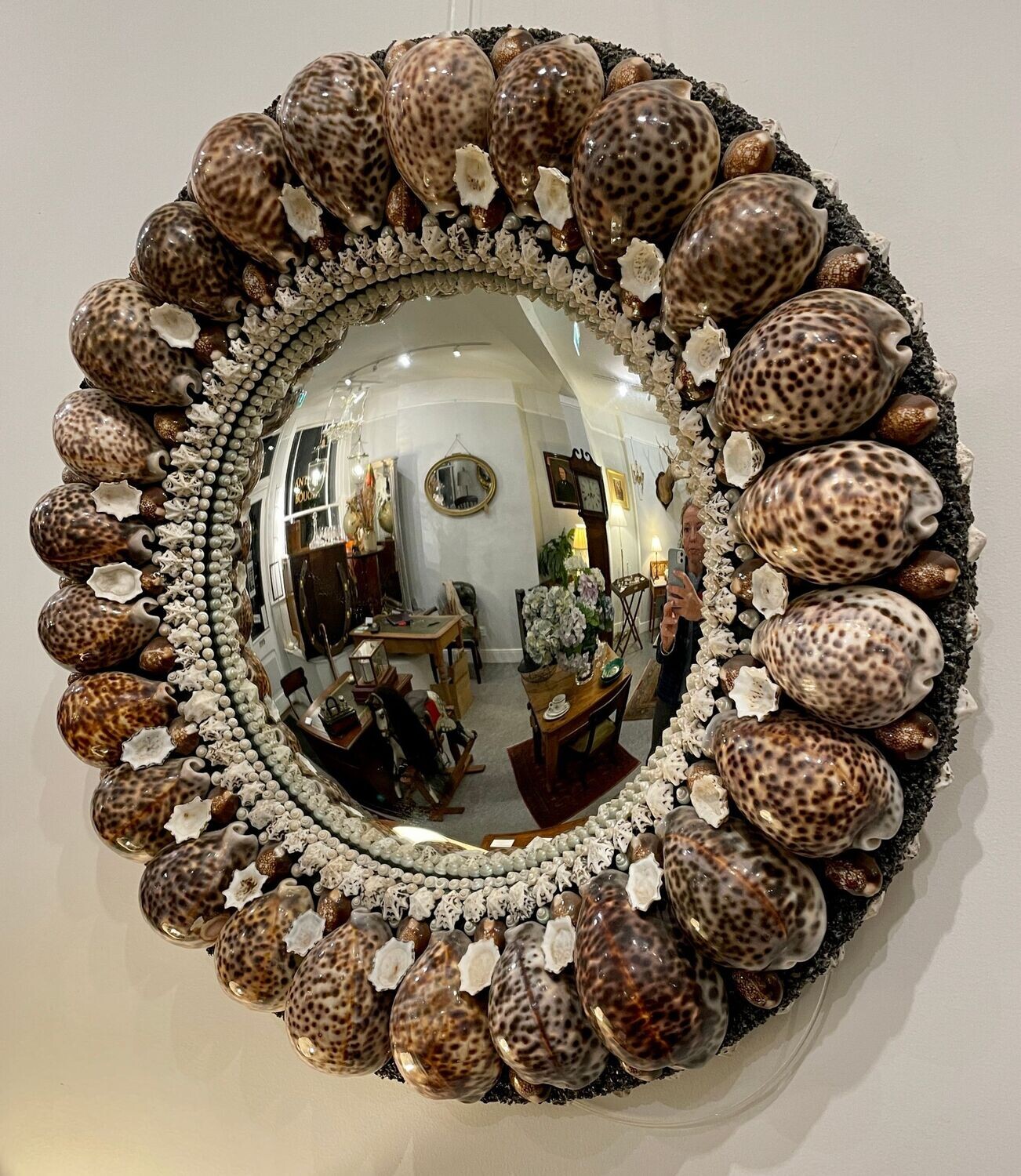 Shell Work Convex Mirror by Tess Morley