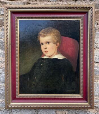 Oil Portrait of a Young Boy Attributed to Carl Felkel