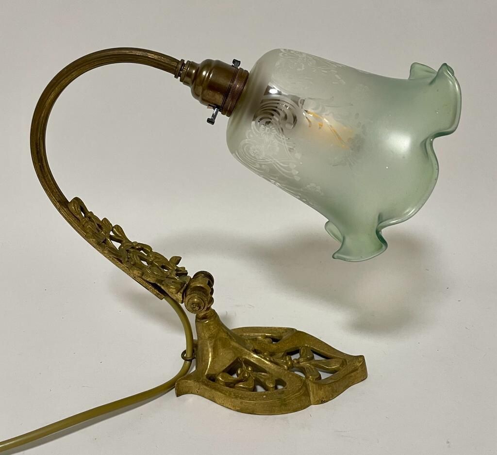 Antique Art Nouveau Style Brass Light