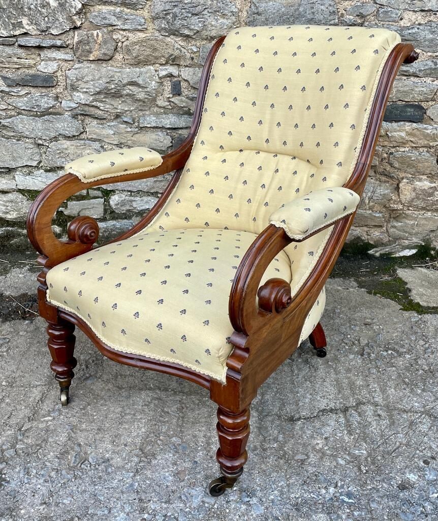 Victorian Mahogany Framed Armchair