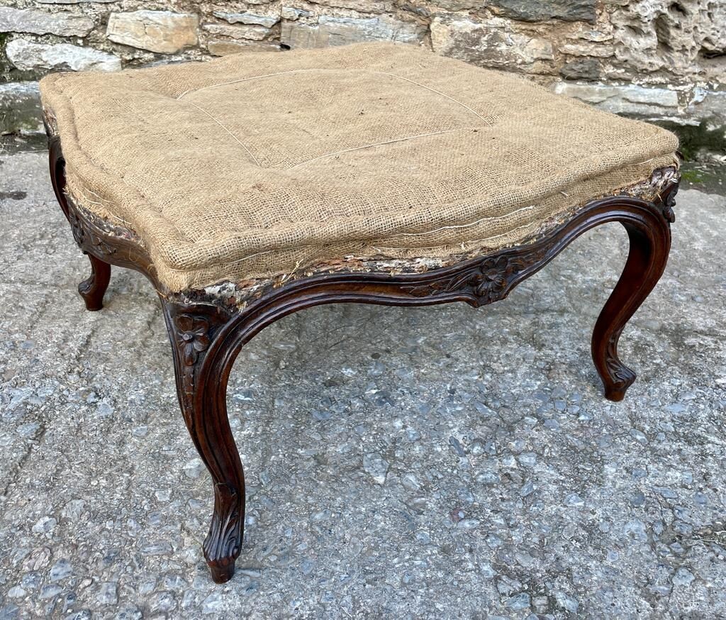Antique Carved Centre / Foot Stool