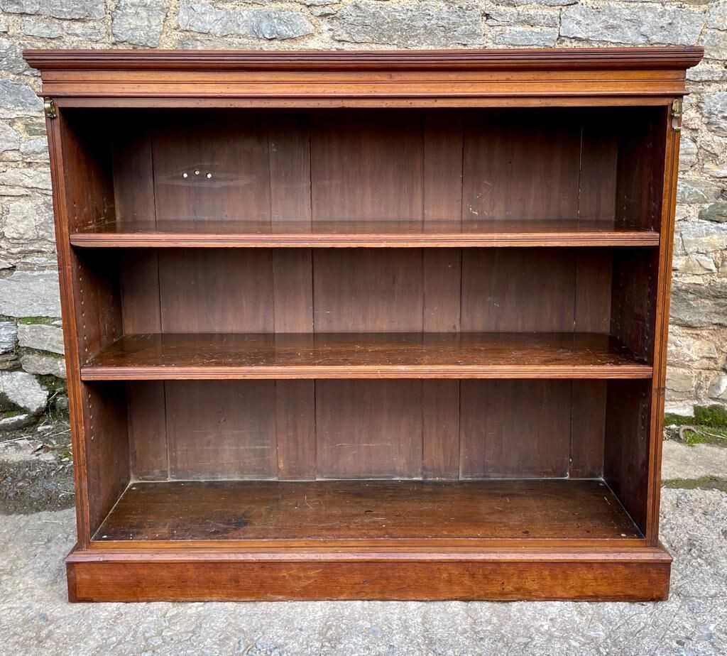 Victorian Walnut Open Bookcase