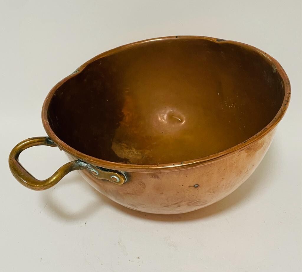 Antique Copper Chocolate Mixing Bowl