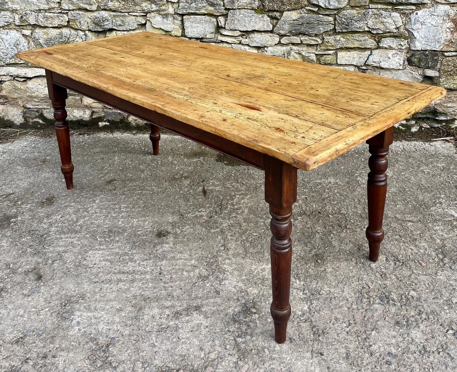 Antique Pine Farmhouse Table