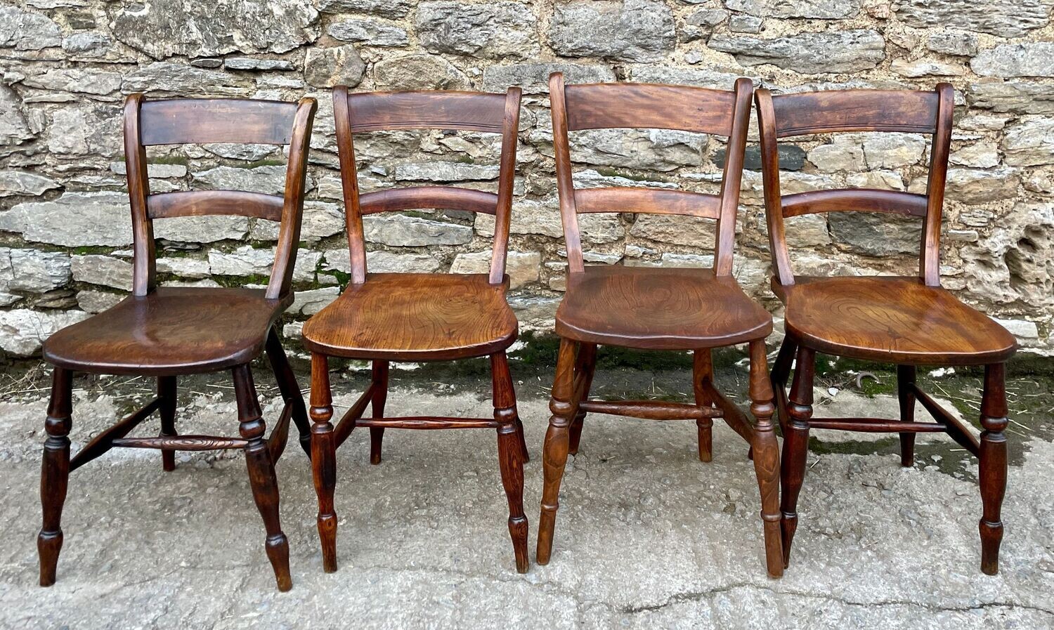 Set of 4 Victorian Kitchen Chairs