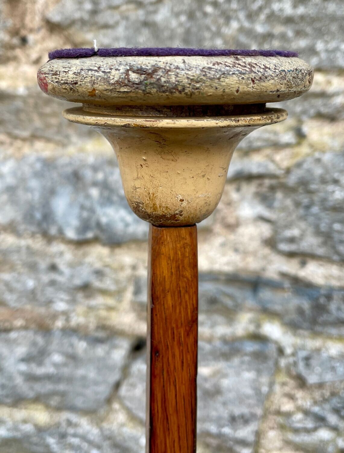 Tall Antique Oak Hat or Wig Stand