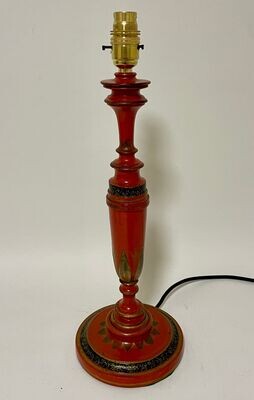 Vintage Wooden Hand Painted Table Lamp