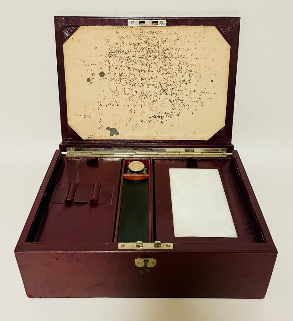 Antique Leather Writing Box
