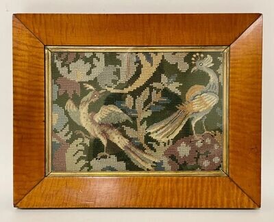 Antique Needlepoint in Maple Frame