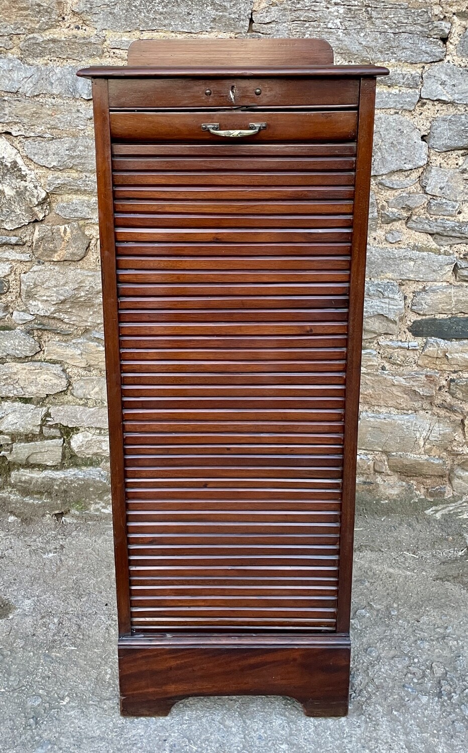 Mahogany Tambour Front Filing Cabinet
