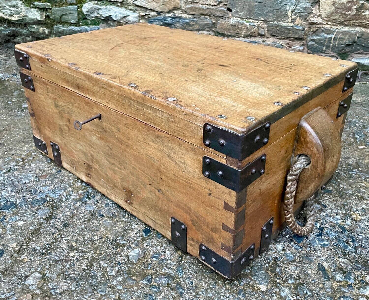 Antique ​1914 Military Pine Chest