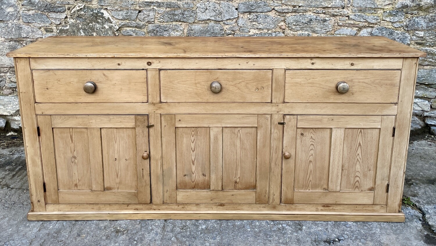 Large Victorian Pine Dresser Base