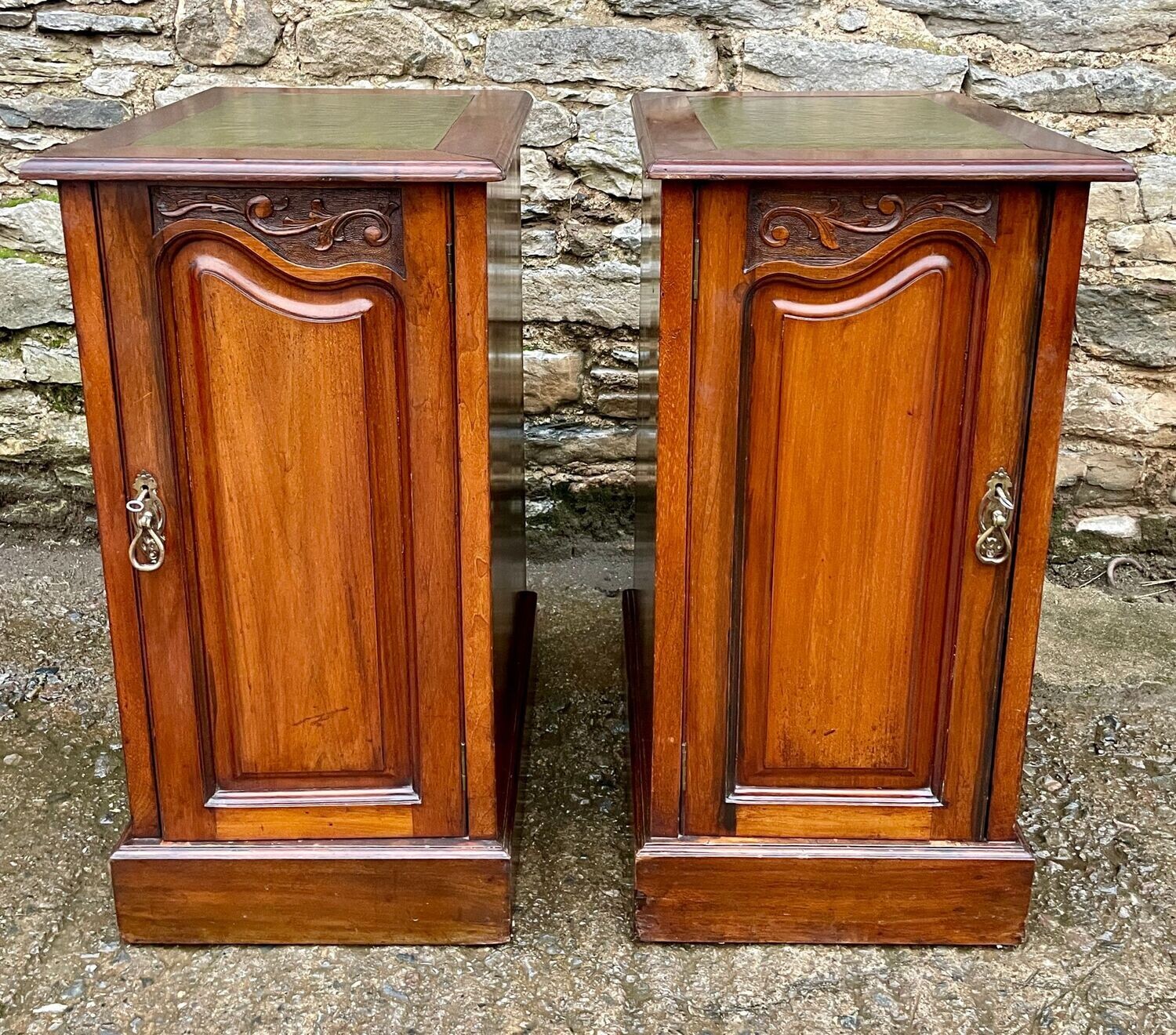 ​Pair of Art Nouveau Mahogany Bedside Cupboards