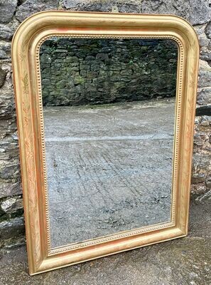 Large Antique French Louis Philippe Gilt Mirror