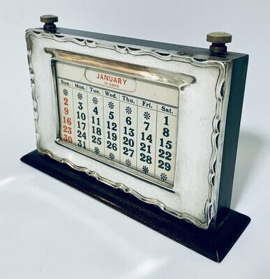 Antique Silver Perpetual Desk Calendar