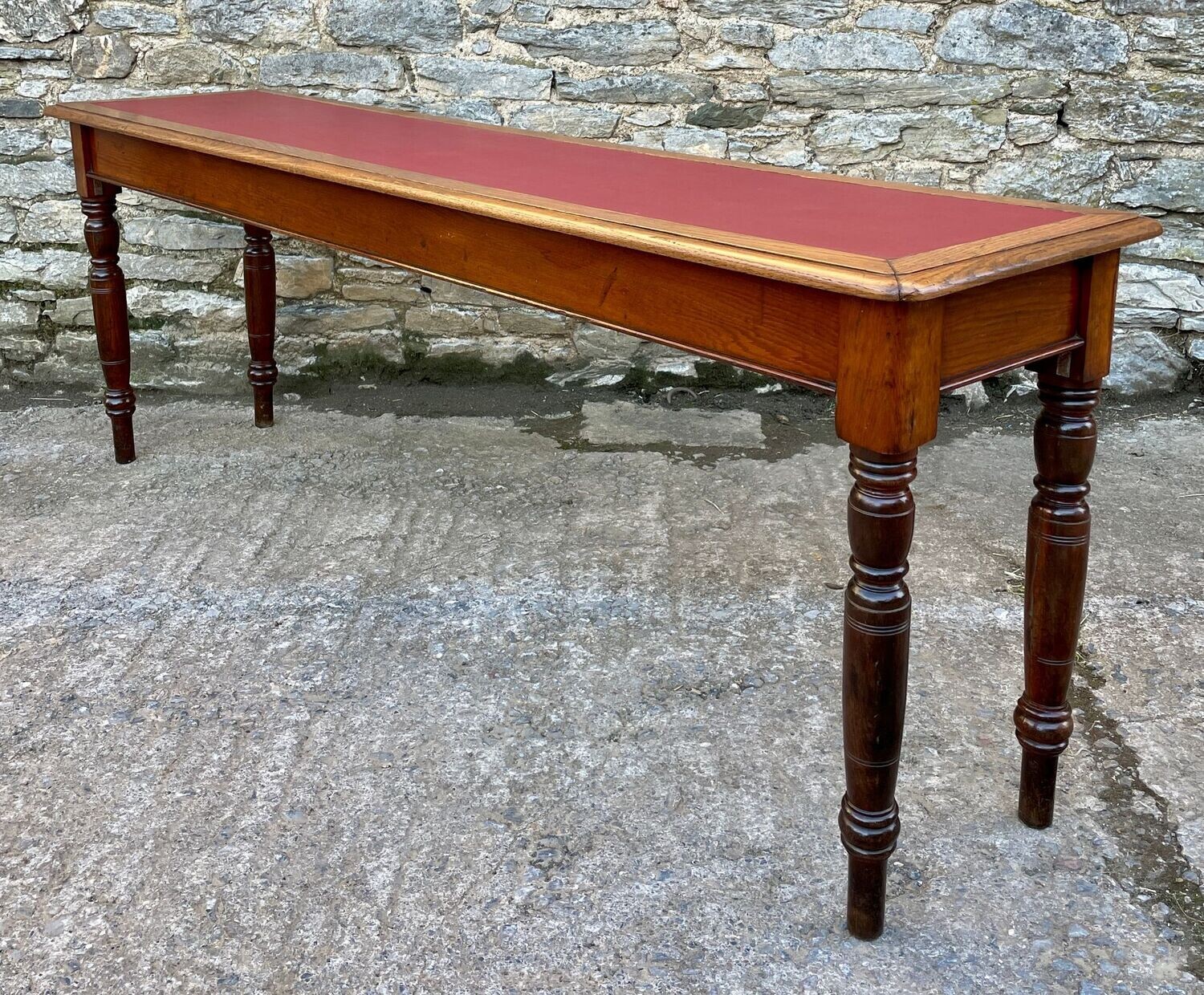 Antique 7ft Narrow Console Reading Table