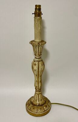 Vintage Gilt and Painted Table Lamp