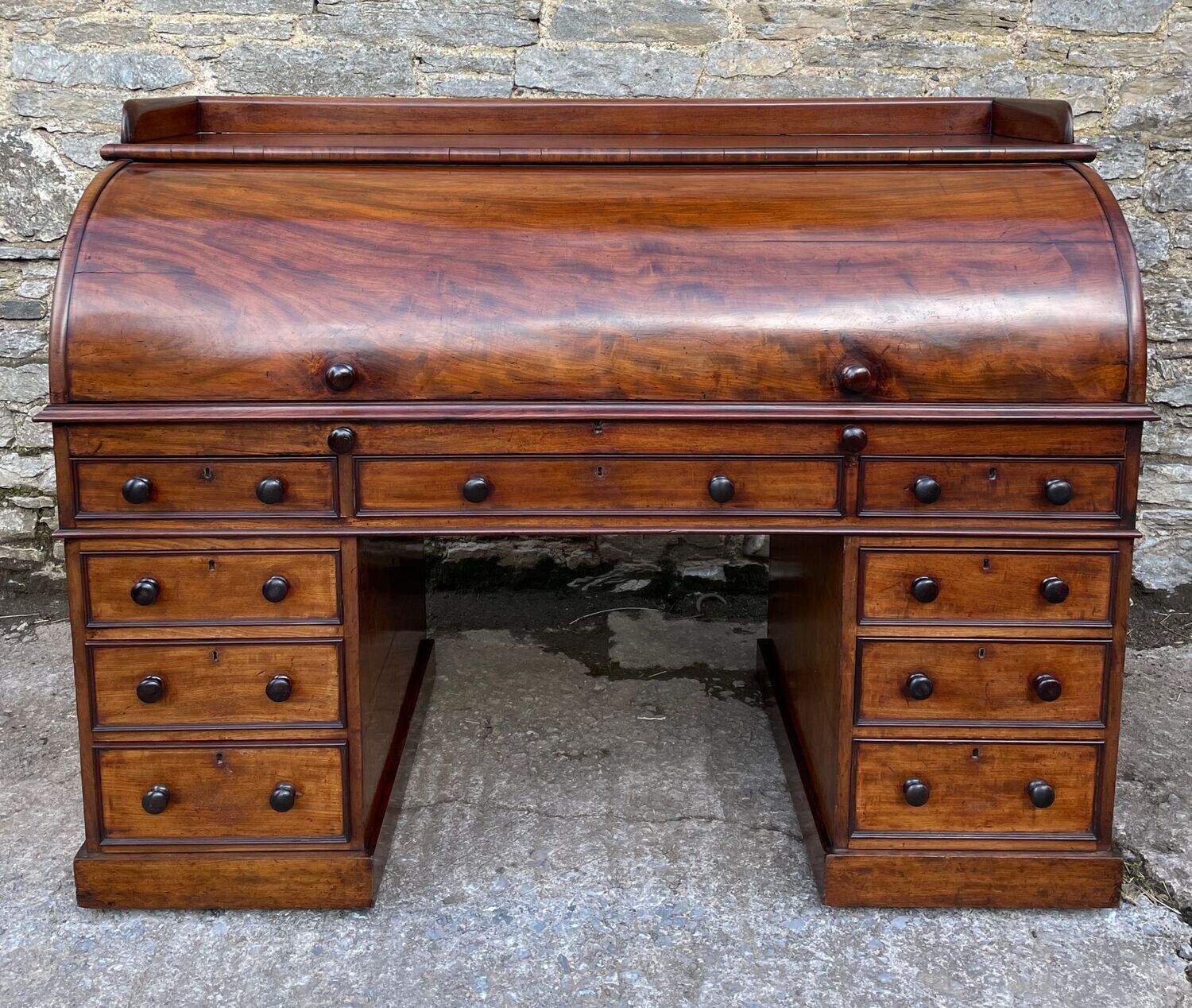 Victorian Mahogany Cylinder Roll Top Desk
