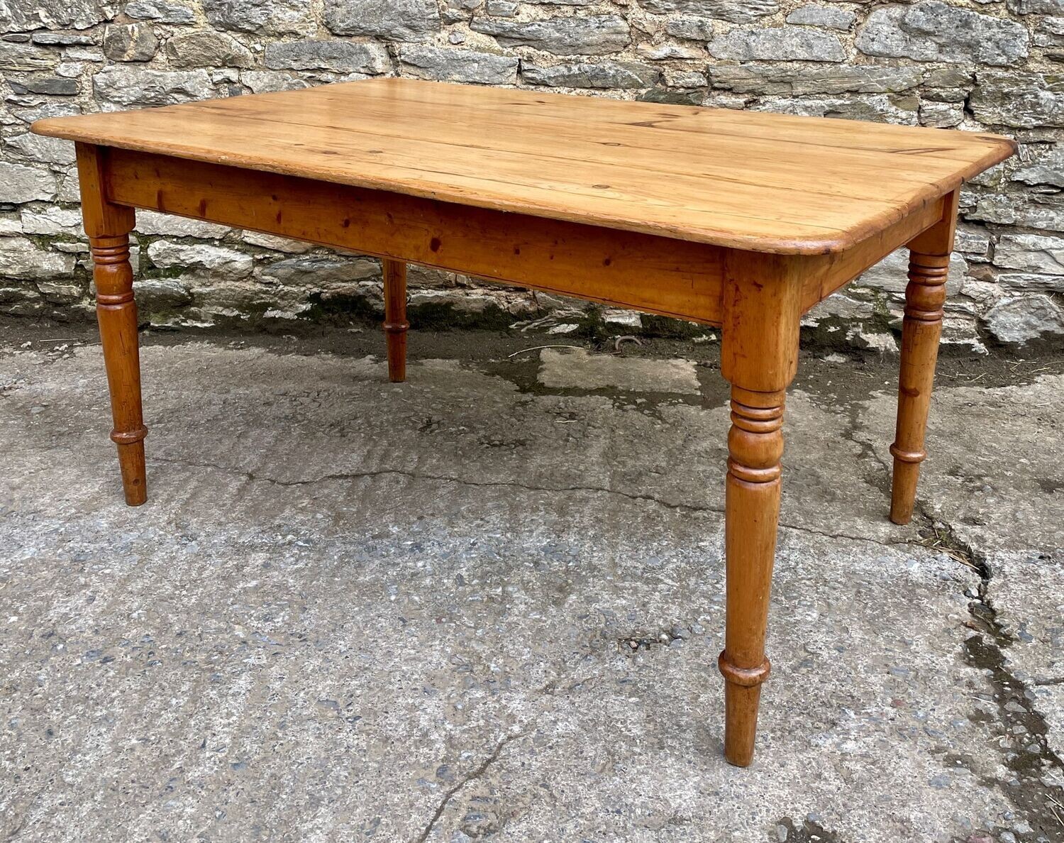 Large Victorian Pine Farmhouse Table